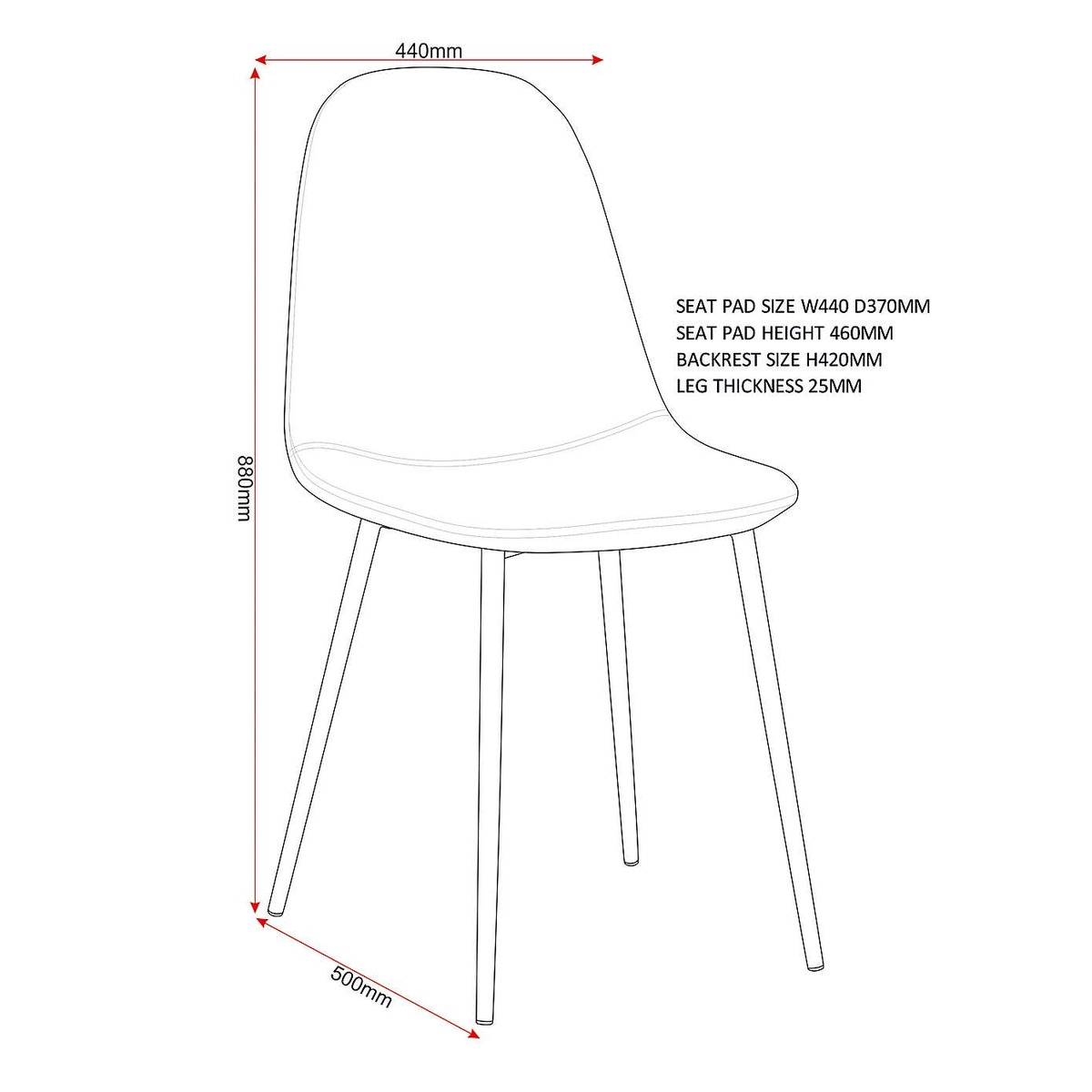 Bailey Set of 4 Dining Chairs Grey Fabric Grey – image 6