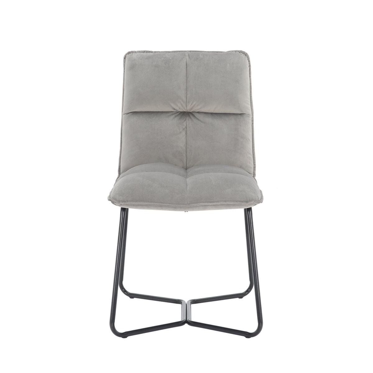 Logan Velvet Dining Chair Grey – image 2