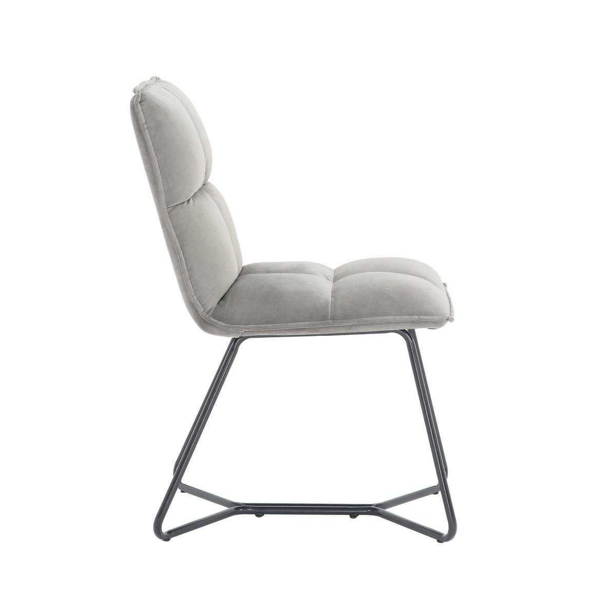 Logan Velvet Dining Chair Grey – image 3