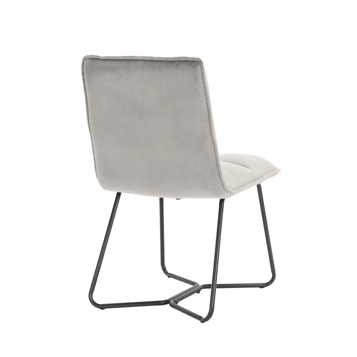Logan Velvet Dining Chair Grey – image 4