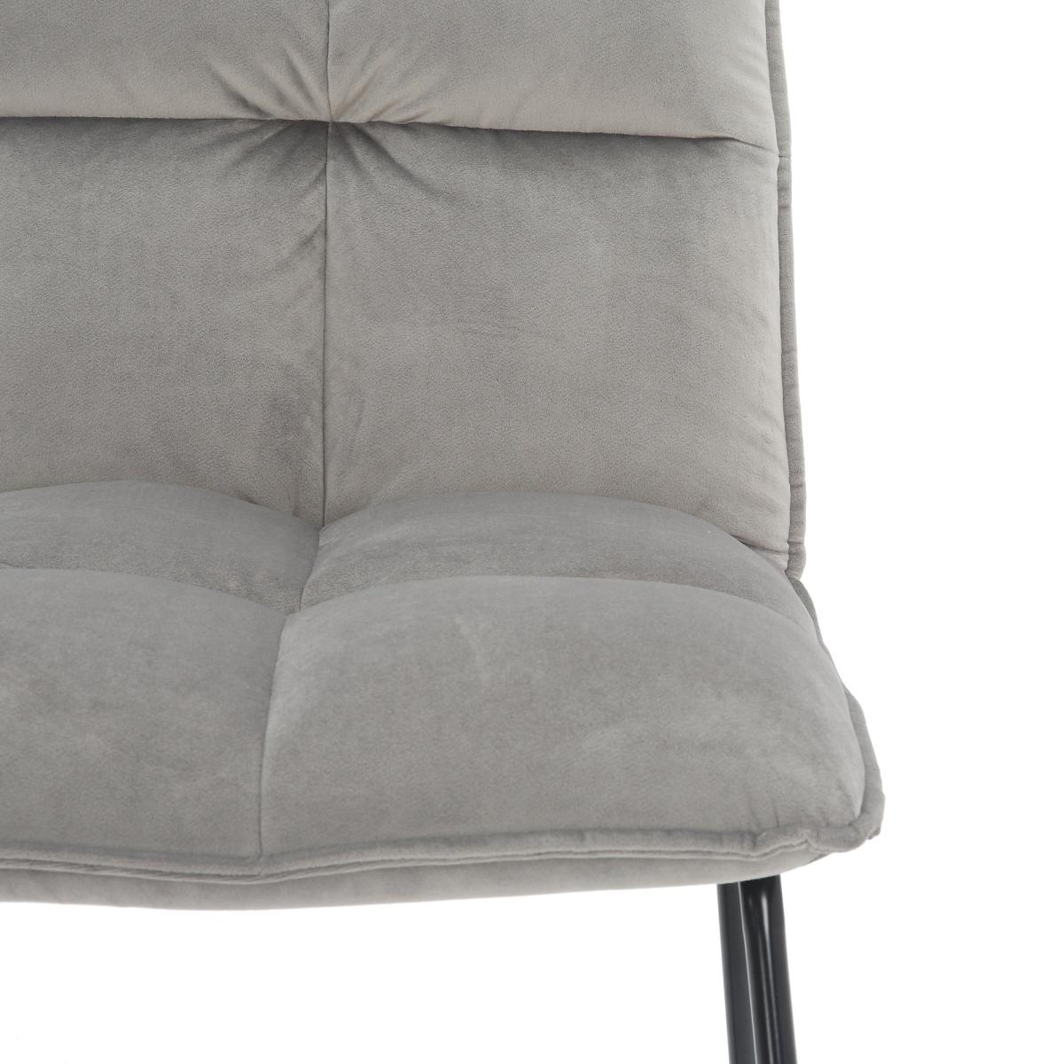 Logan Velvet Dining Chair Grey – image 7