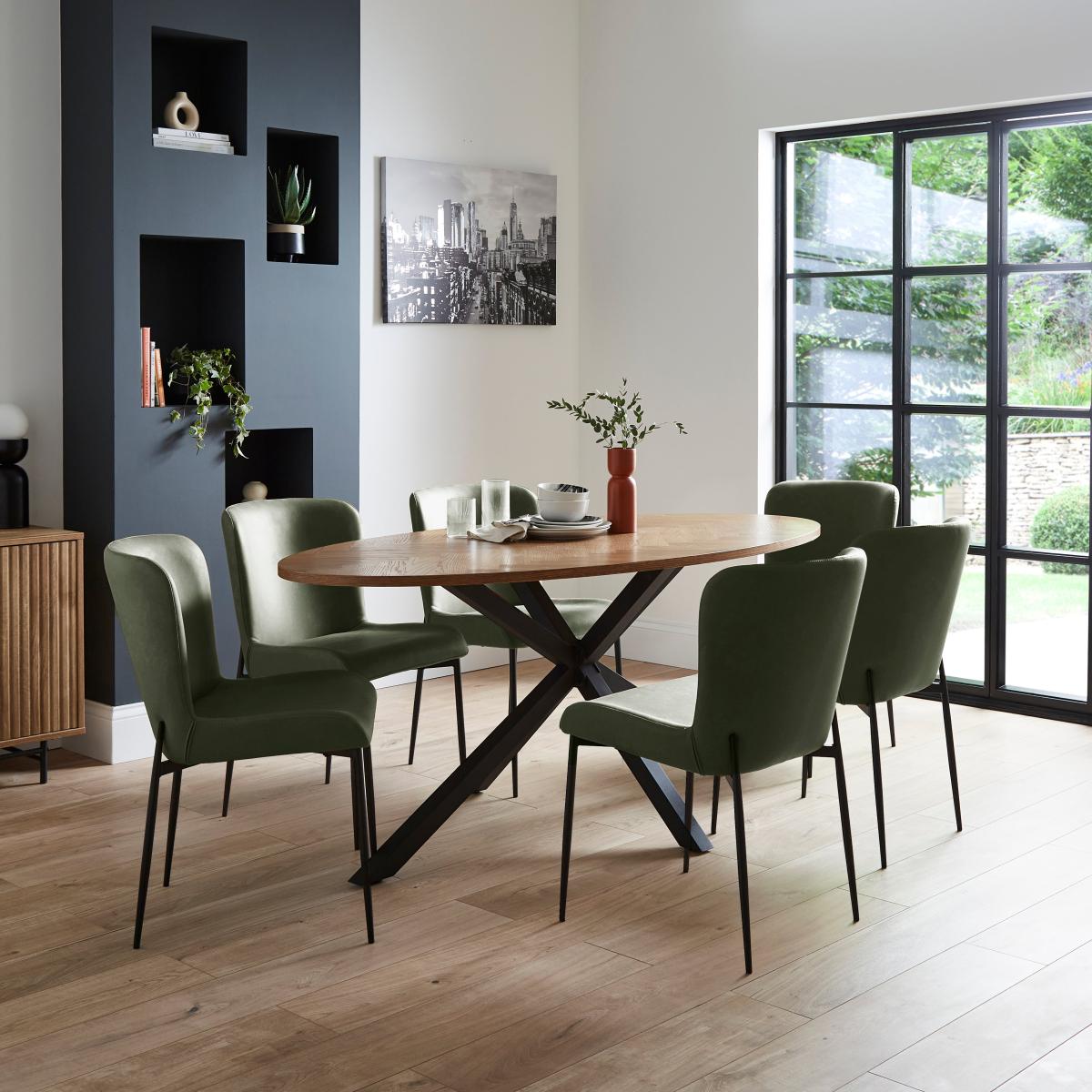 Manson Set of 2 Dining Chairs, Faux Leather – image 2