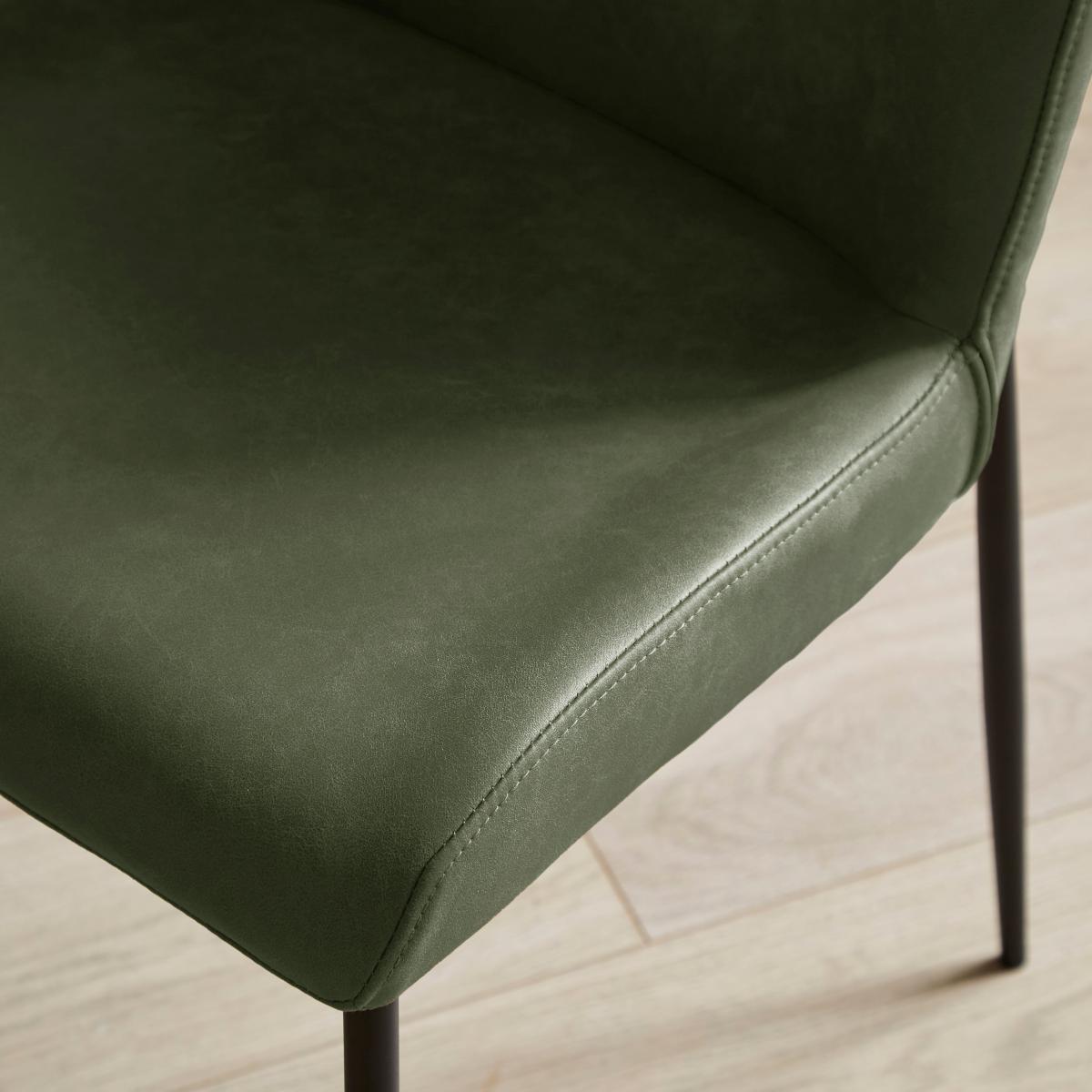 Manson Set of 2 Dining Chairs, Faux Leather – image 4