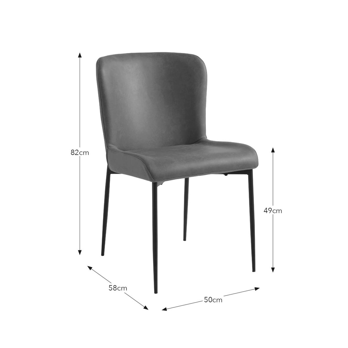 Manson Set of 2 Dining Chairs, Faux Leather – image 8