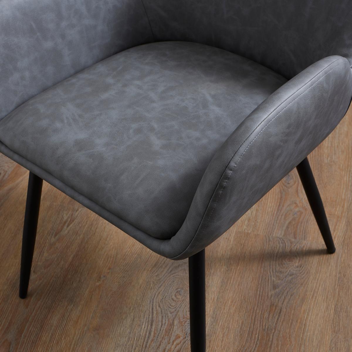 Axel Faux Leather Dining Chair Grey – image 3