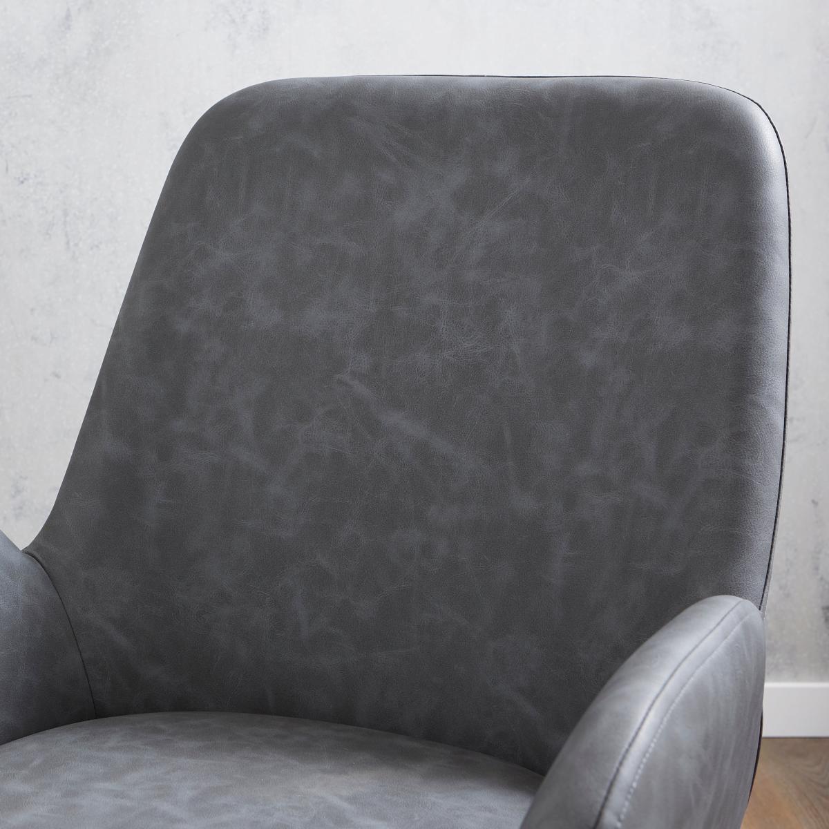 Axel Faux Leather Dining Chair Grey – image 4