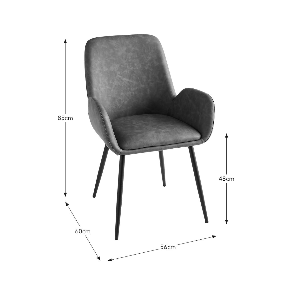 Axel Faux Leather Dining Chair Grey – image 7