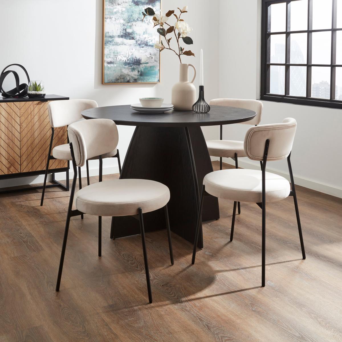 Laine Velvet Dining Chair Mushroom (Natural) – image 2