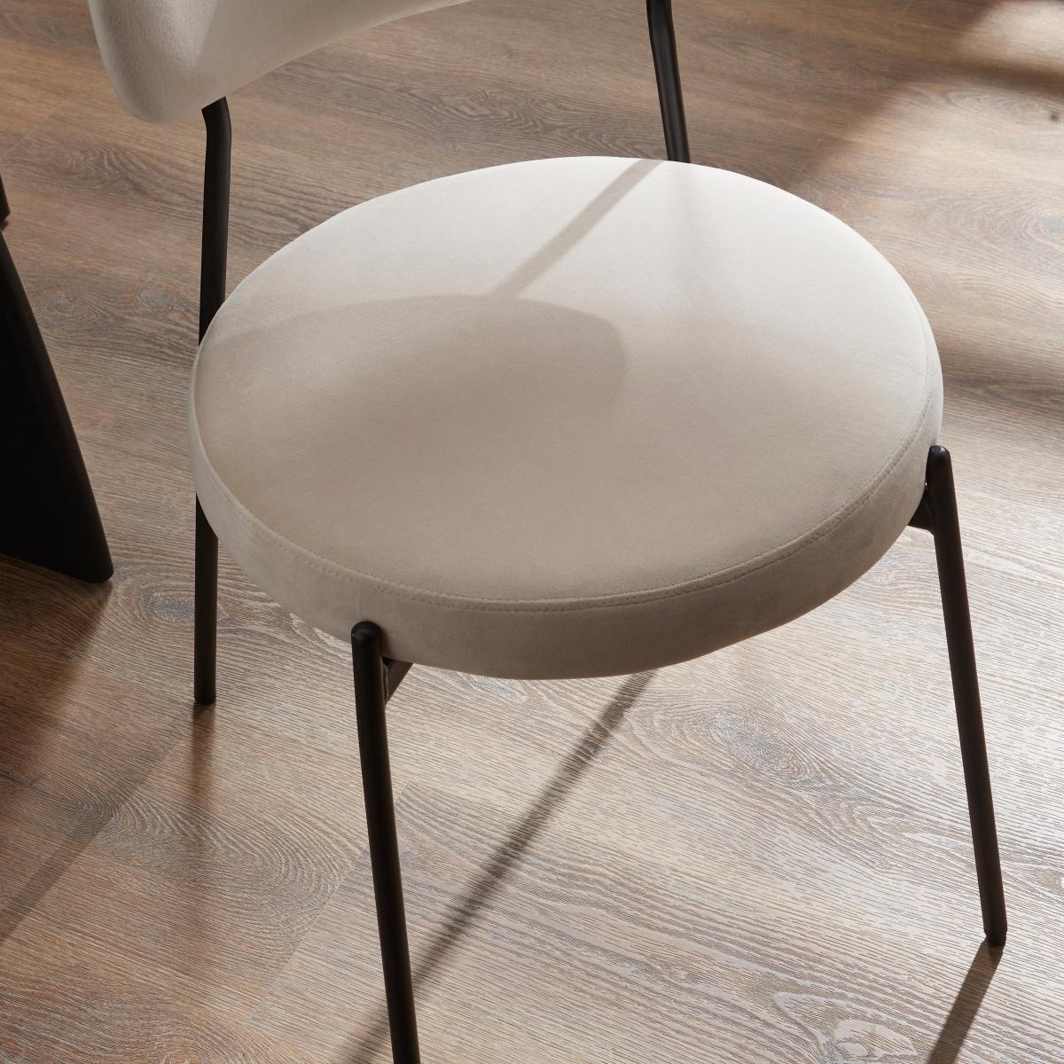 Laine Velvet Dining Chair Mushroom (Natural) – image 4
