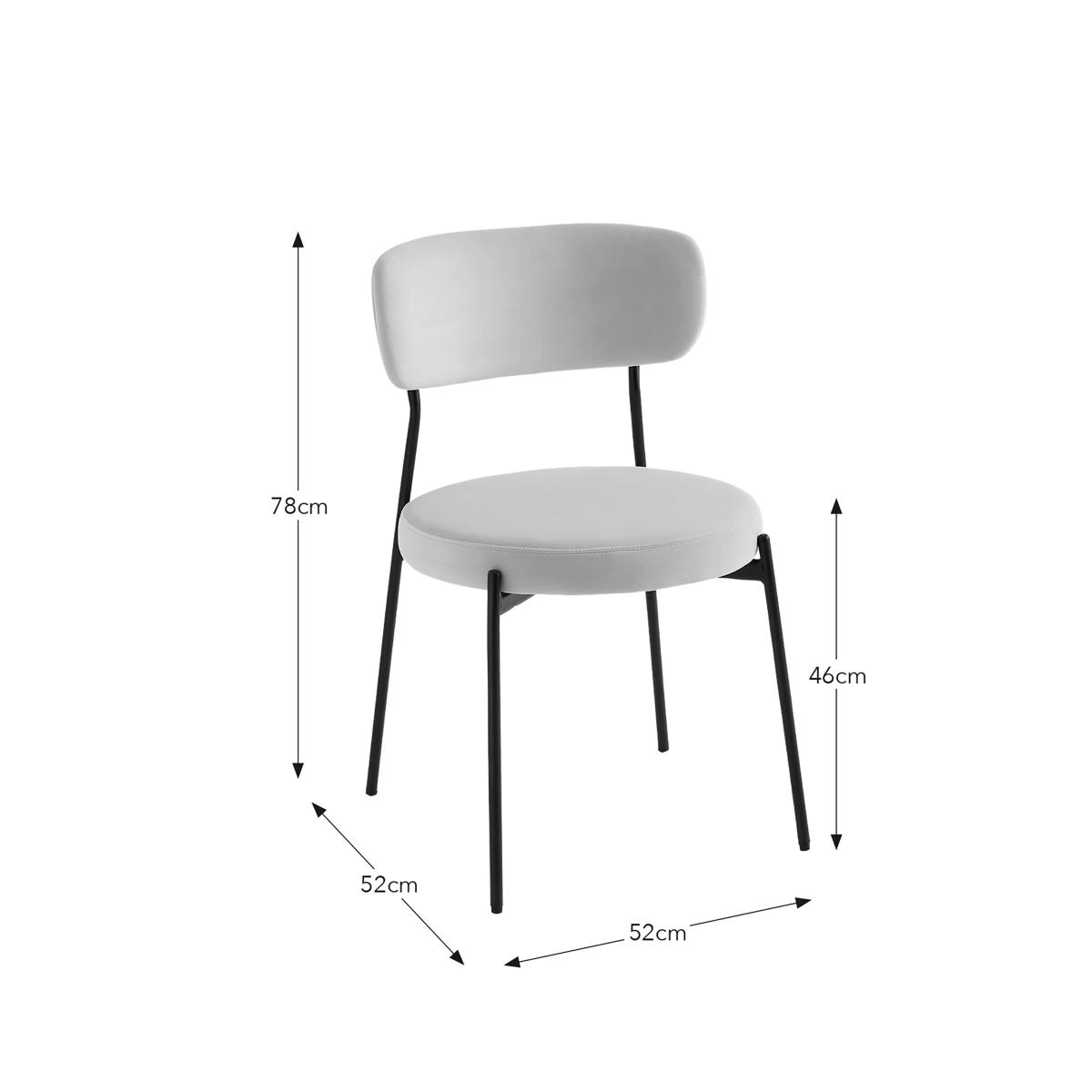 Laine Velvet Dining Chair Mushroom (Natural) – image 7