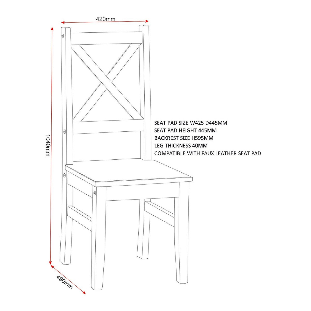 Salvador Set of 2 Dining Chairs Pine Brown – image 9