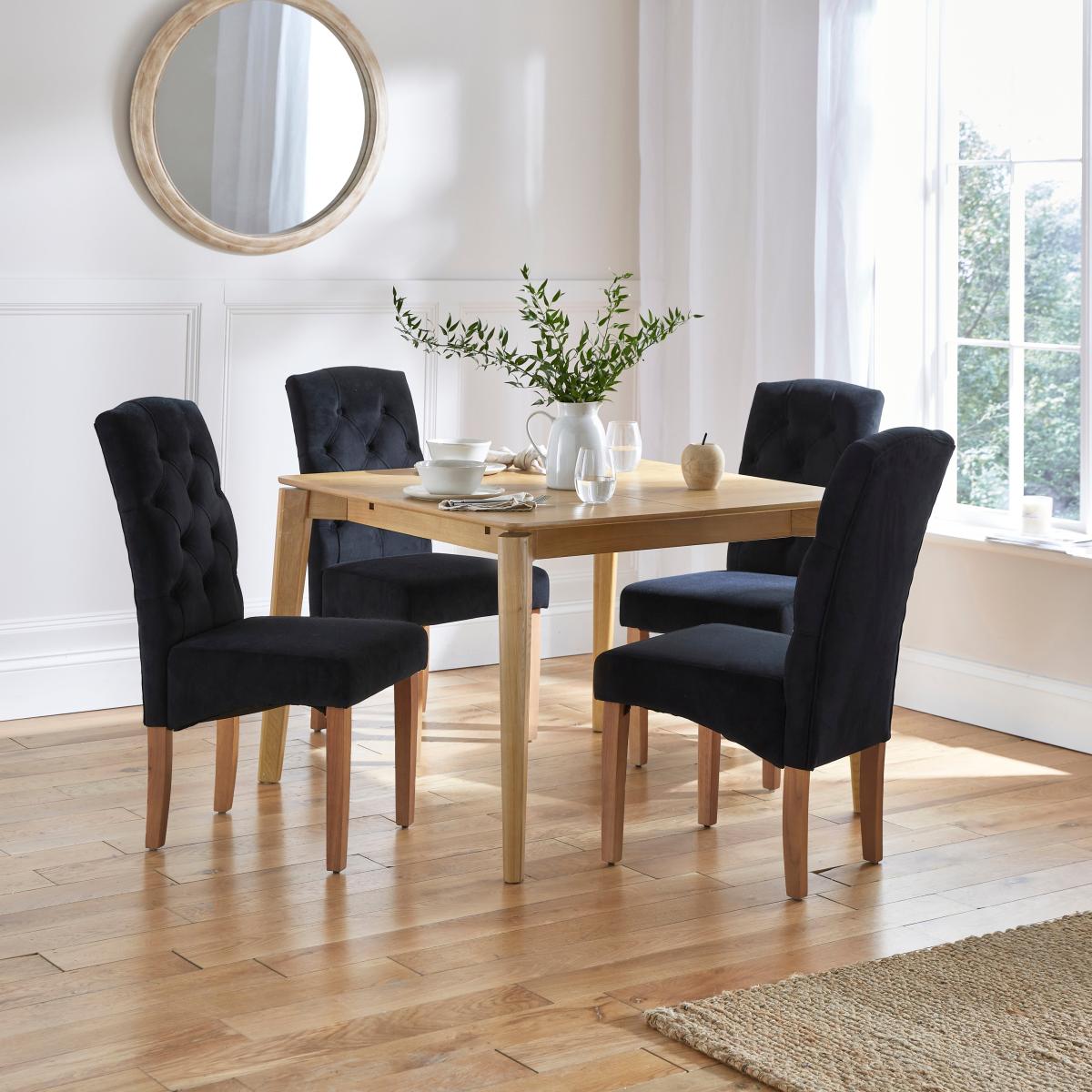 Darcy Set of 2 Velvet Dining Chairs Black Velvet – image 2