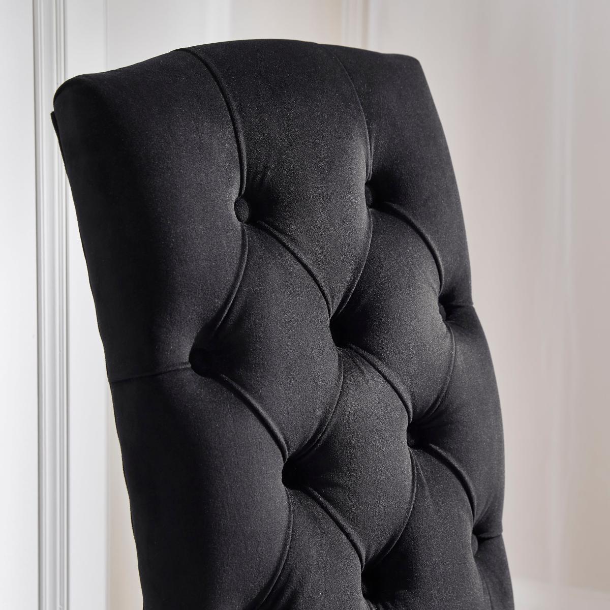 Darcy Set of 2 Velvet Dining Chairs Black Velvet – image 3