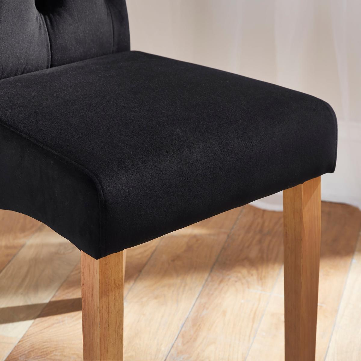 Darcy Set of 2 Velvet Dining Chairs Black Velvet – image 4