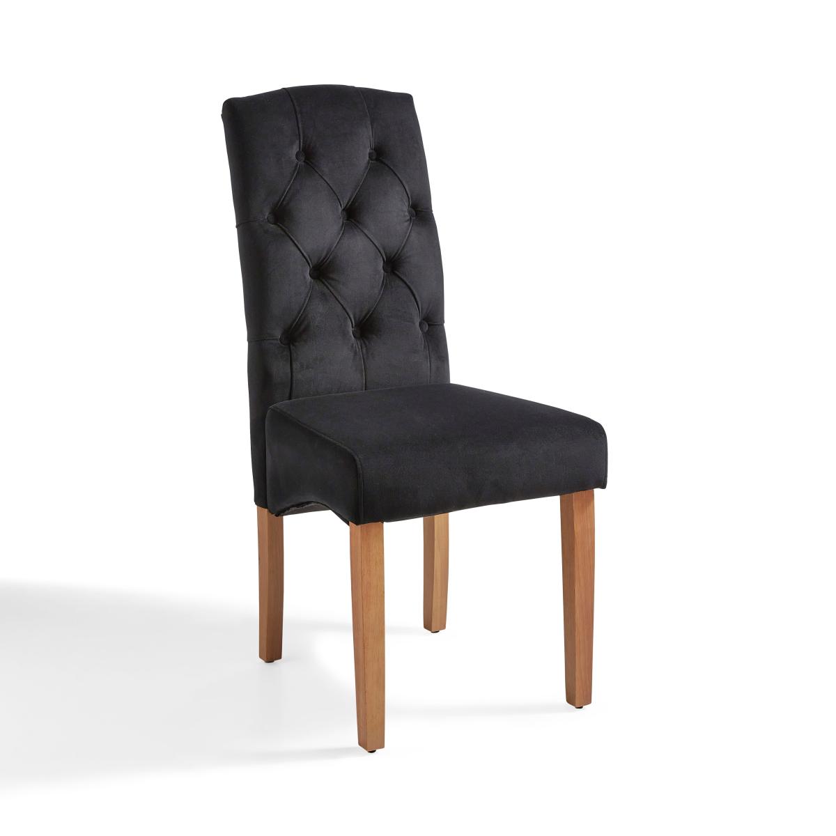 Darcy Set of 2 Velvet Dining Chairs Black Velvet – image 6