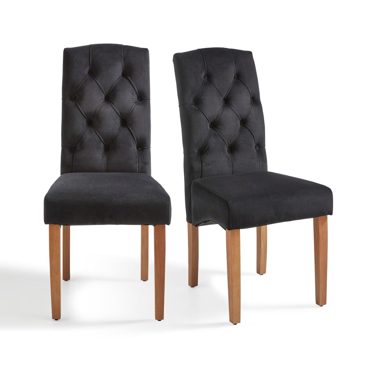 Darcy Set of 2 Velvet Dining Chairs Black Velvet – image 7