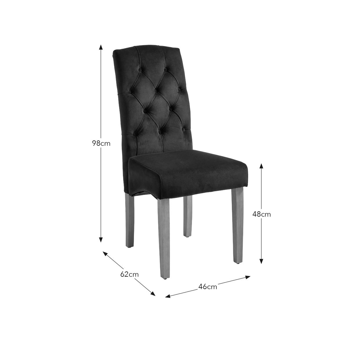 Darcy Set of 2 Velvet Dining Chairs Black Velvet – image 8