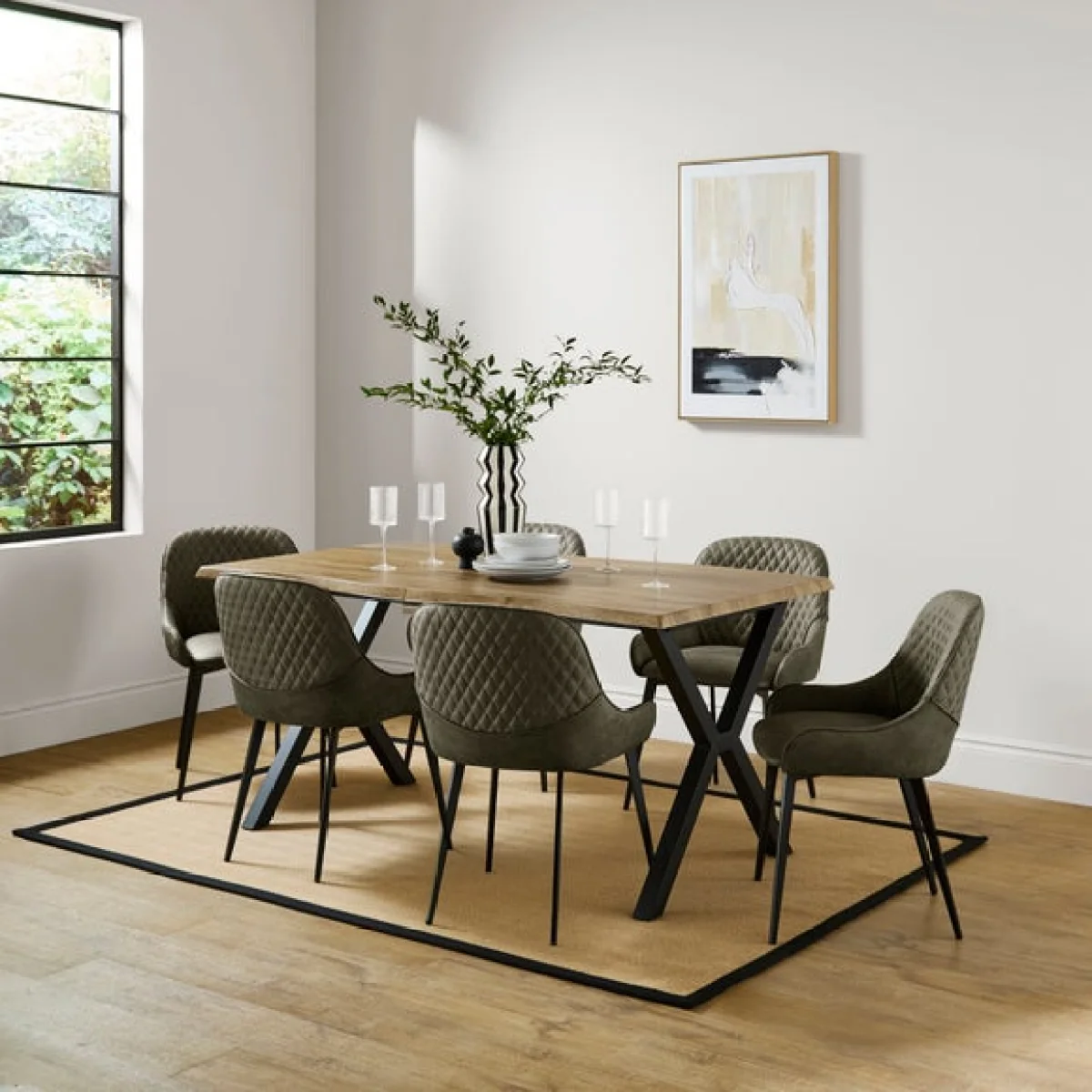 Hudson Set of 2 Dining Chairs, Faux Leather – image 2