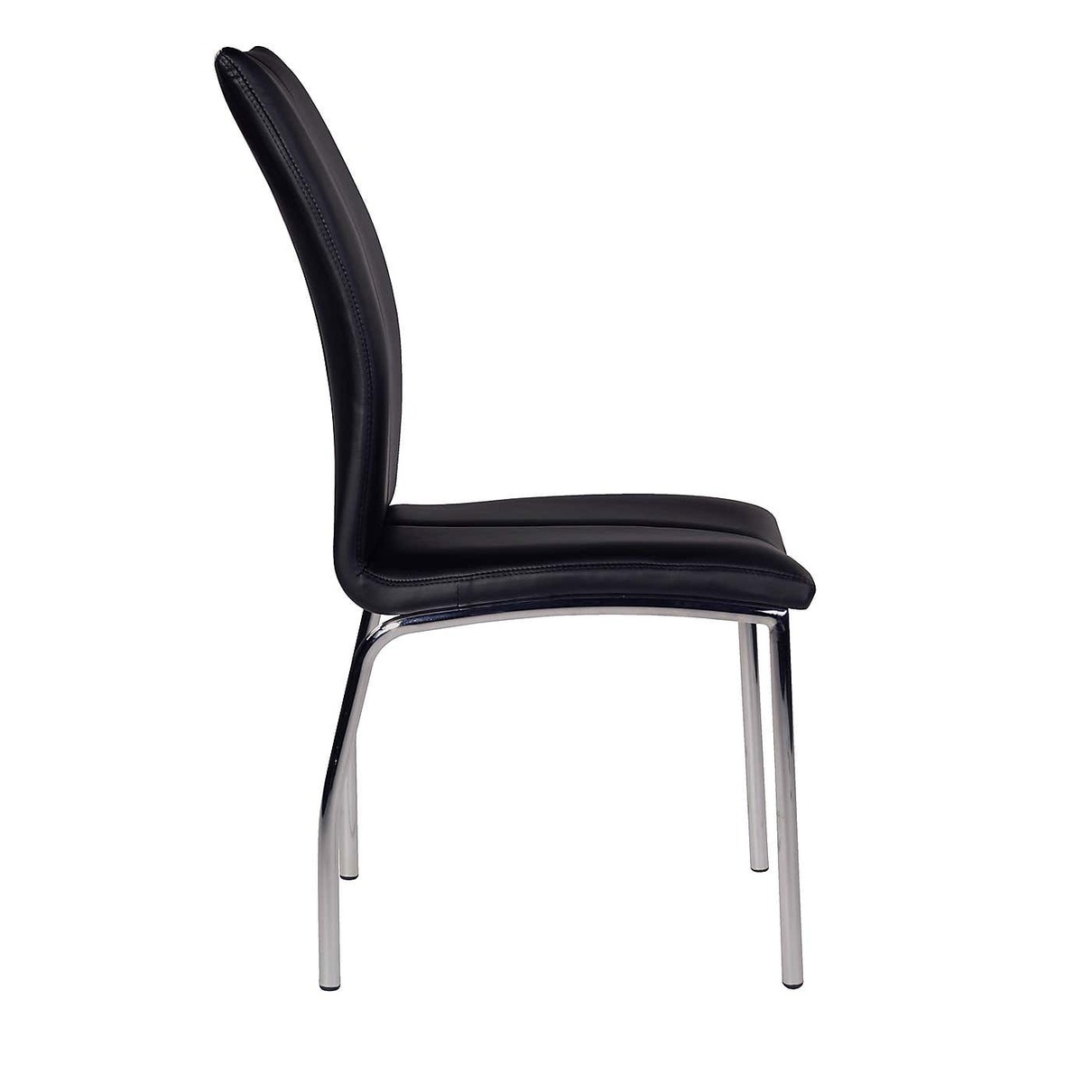Nantes Set of 2 Dining Chairs Black PU Leather Black – image 3