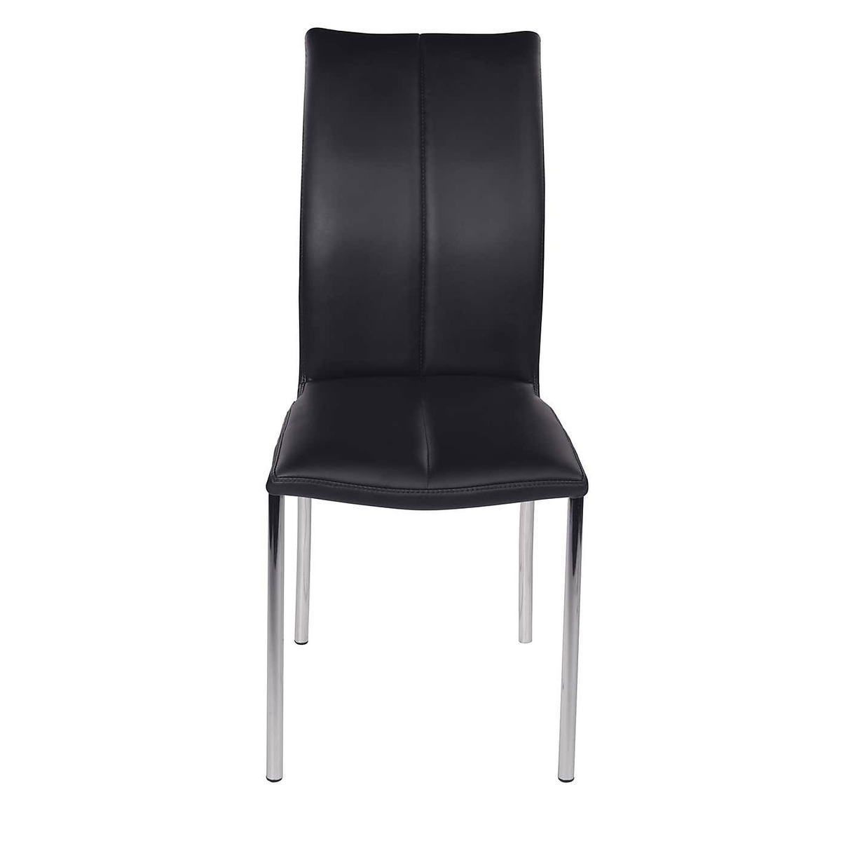 Nantes Set of 2 Dining Chairs Black PU Leather Black – image 6