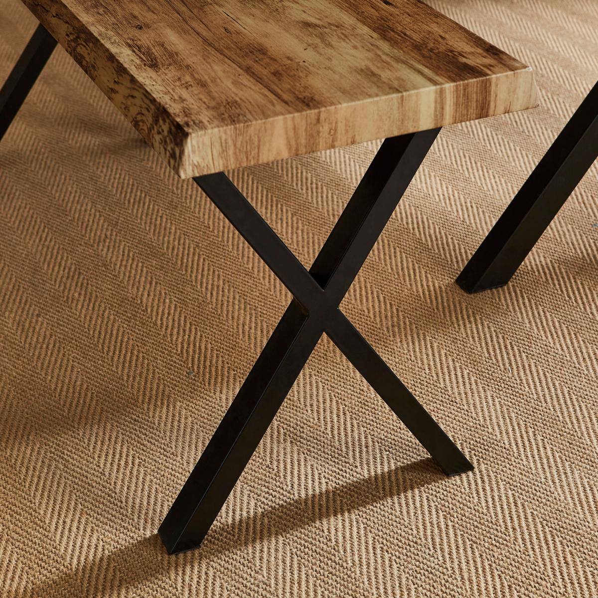 Ezra 2 Seater Dining Bench Rustic Oak Effect – image 3