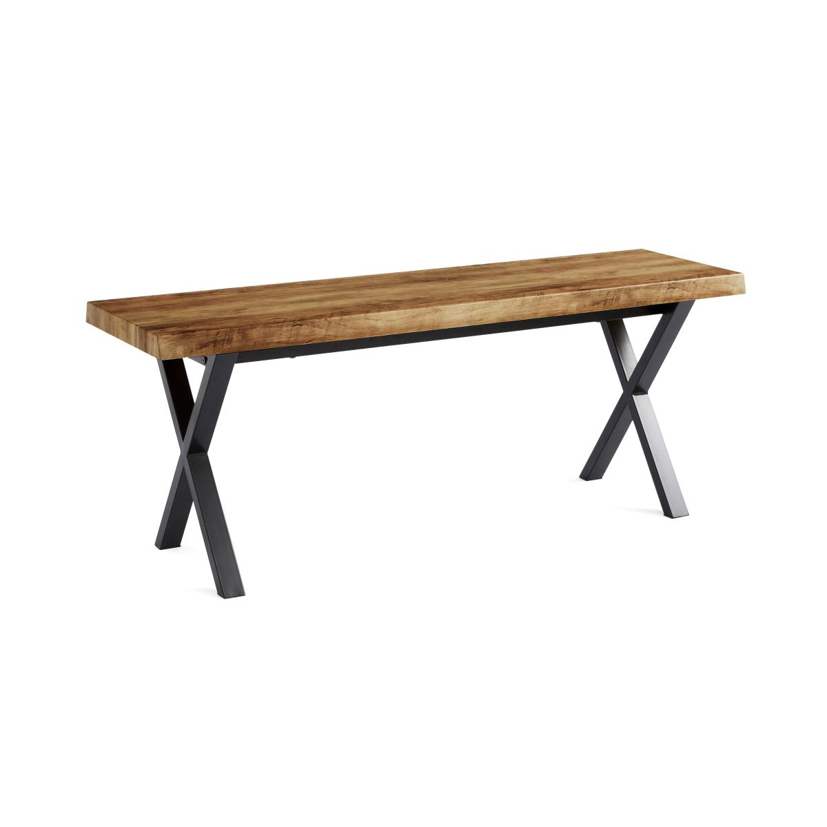 Ezra 2 Seater Dining Bench Rustic Oak Effect – image 5