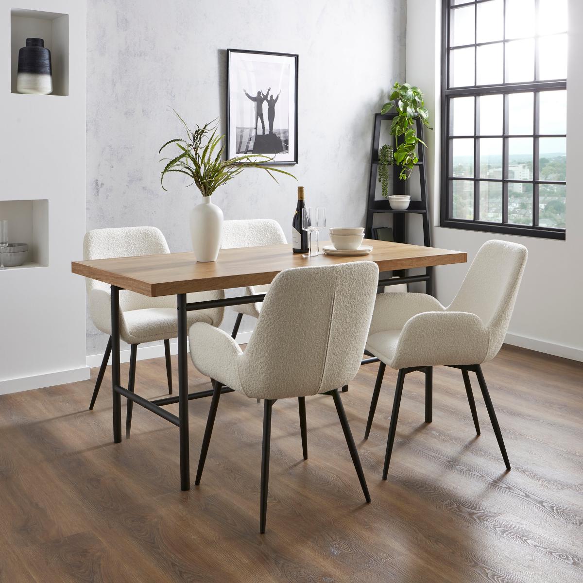 Axel Boucle Dining Chair Ivory – image 2