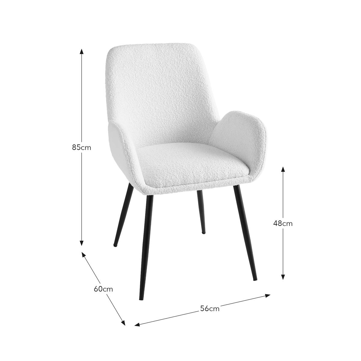 Axel Boucle Dining Chair Ivory – image 7