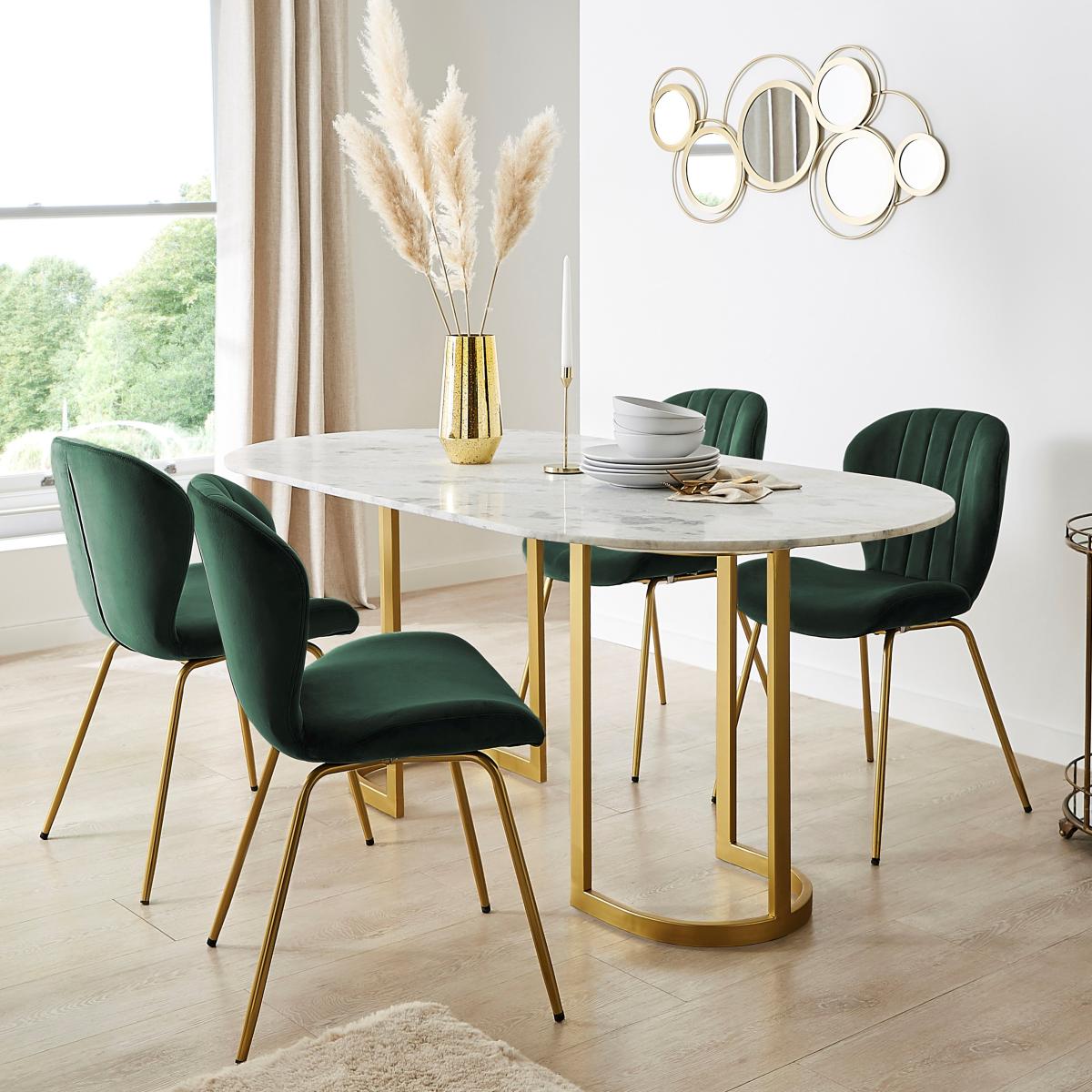 Lila Dining Chair, Velvet Velvet Bottle Green – image 2