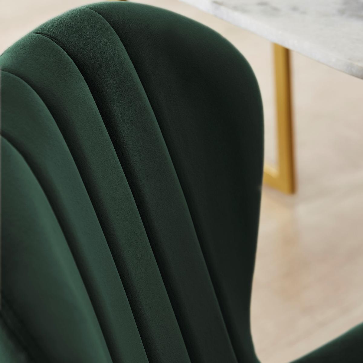 Lila Dining Chair, Velvet Velvet Bottle Green – image 4