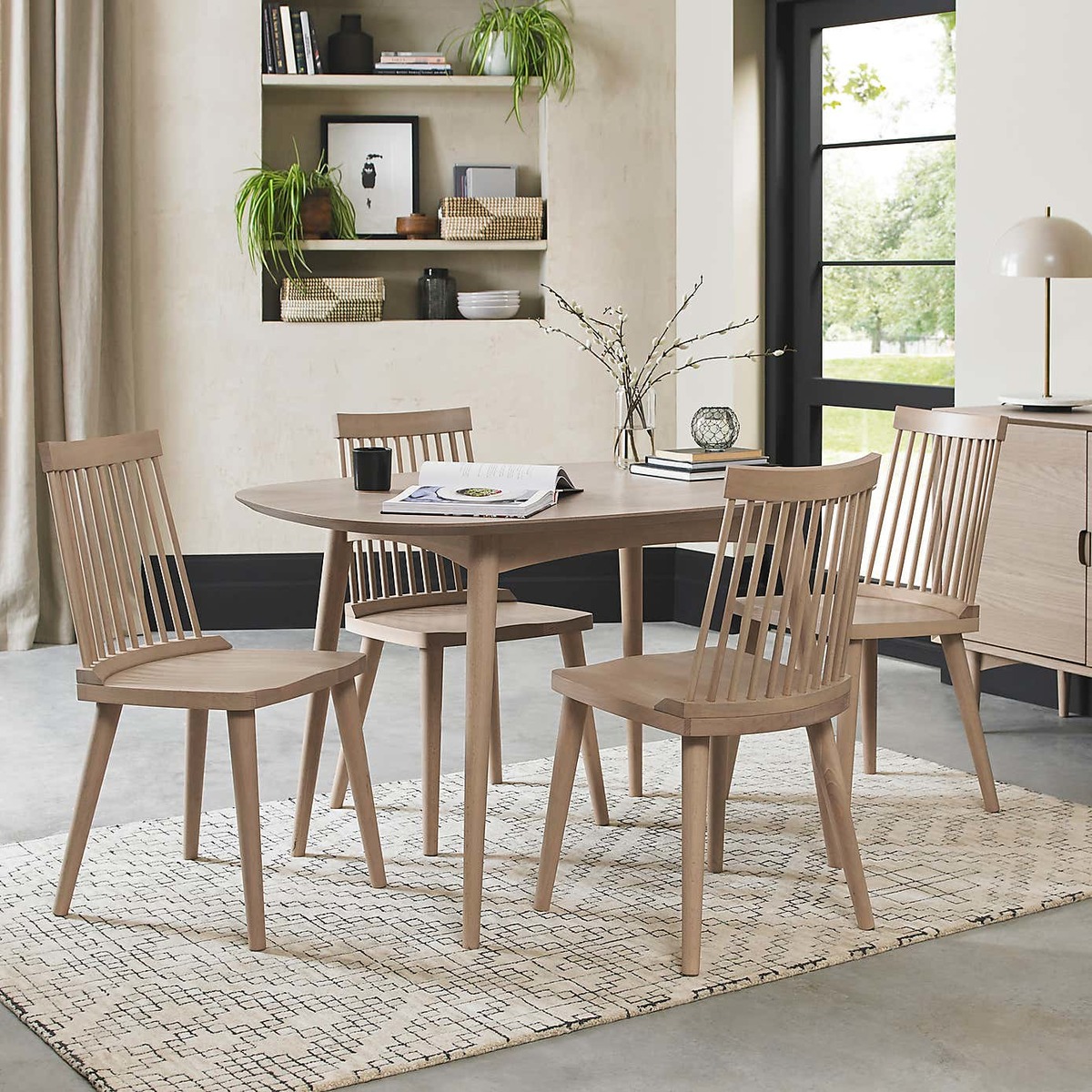 Dansk Set of 2 Spindle Dining Chairs Light Oak Brown – image 3