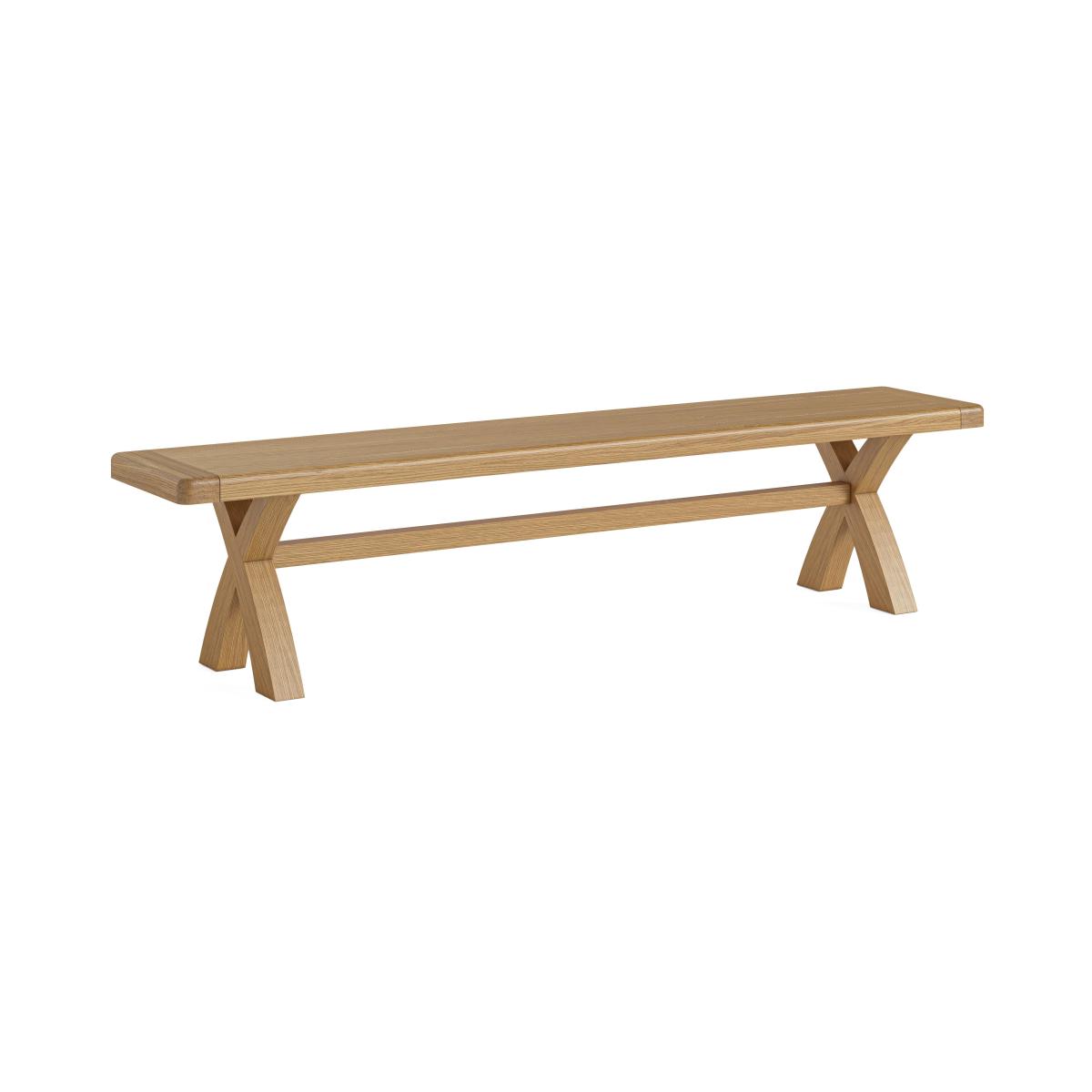 Normandy Cross Leg Dining Bench, Oak Oak – image 2