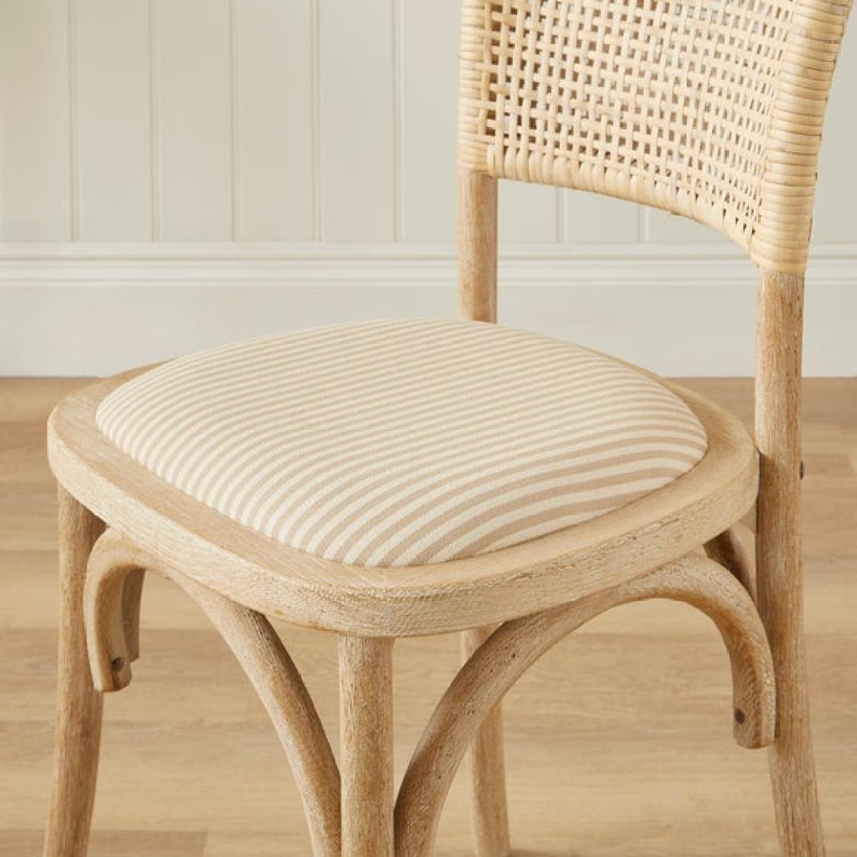 Florine Dining Chair, Natural Stripe Fabric – image 4