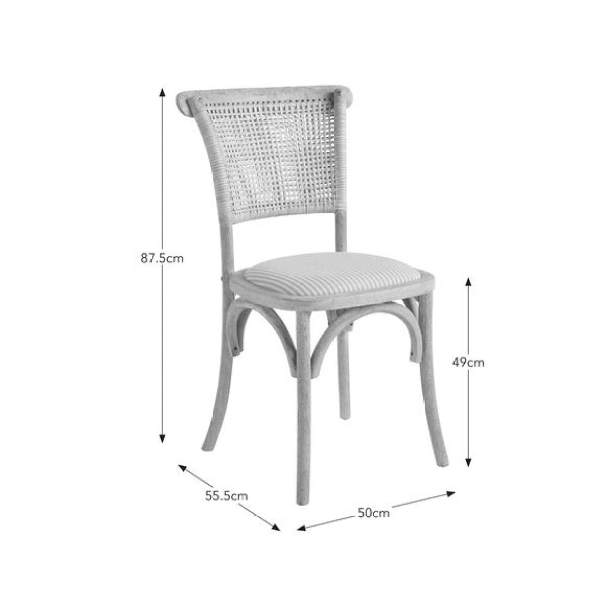 Florine Dining Chair, Natural Stripe Fabric – image 9