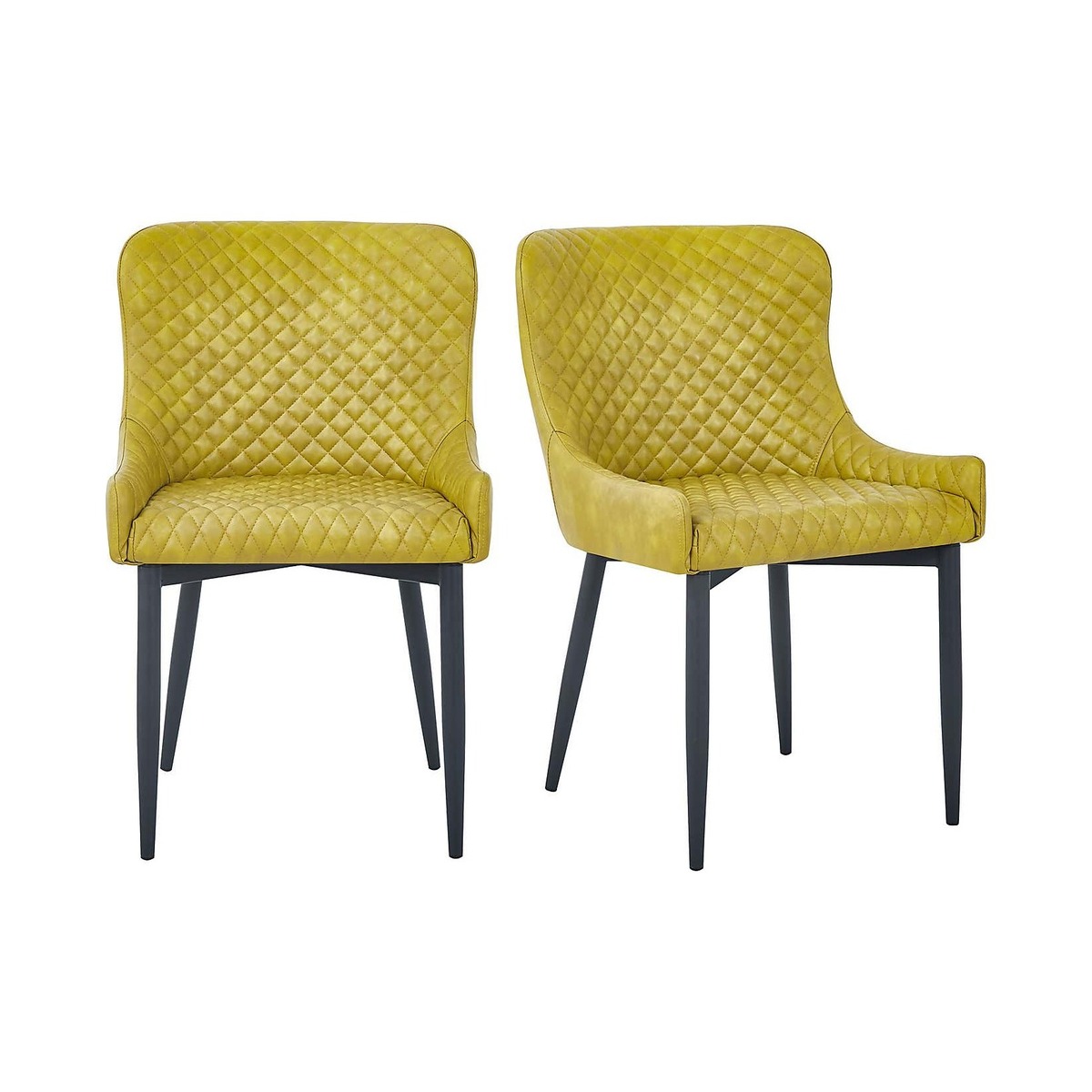 Montreal Set of 2 Dining Chairs Olive PU Leather Olive (Green) – image 1