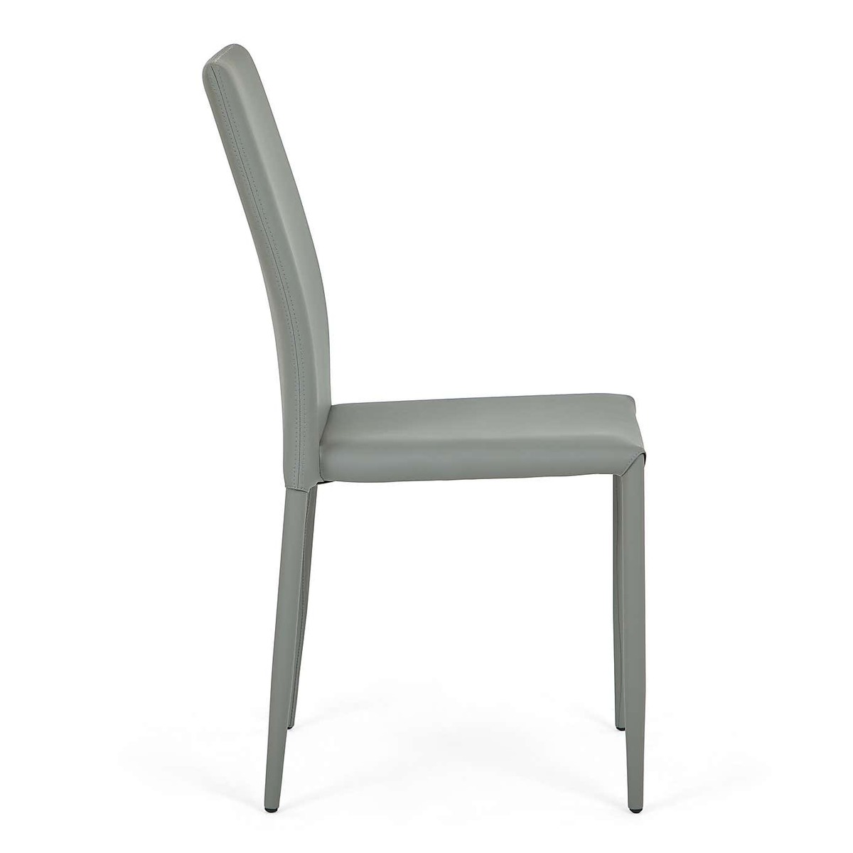 Axel Set of 2 Dining Chairs Grey PU Leather Grey – image 4