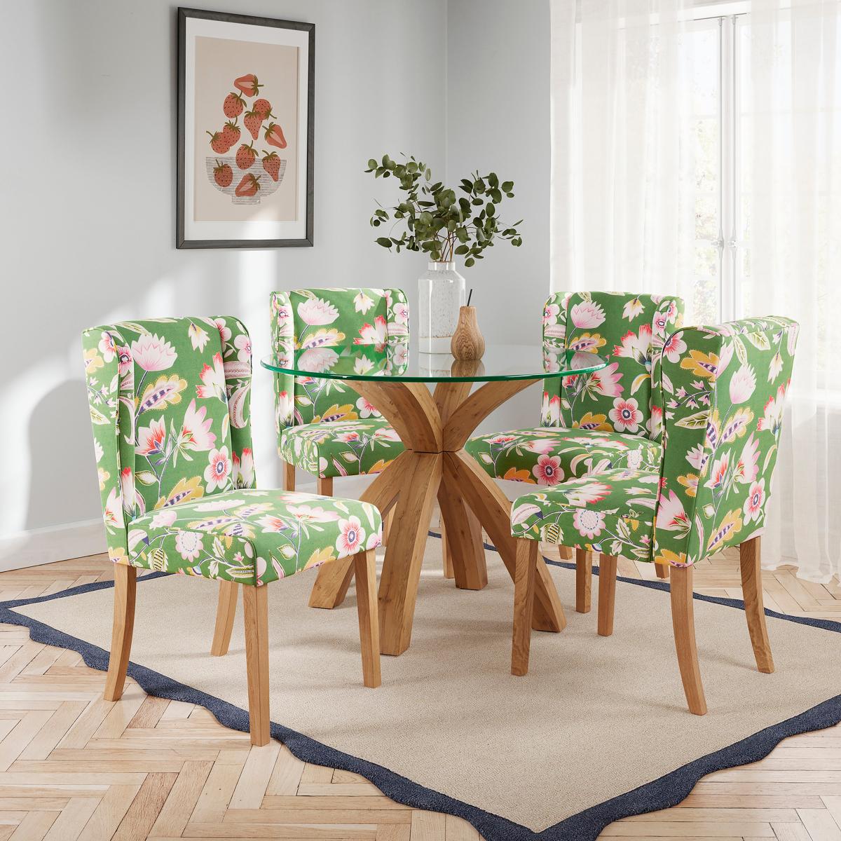 Oswald Dining Chair, Floral Green Green – image 2
