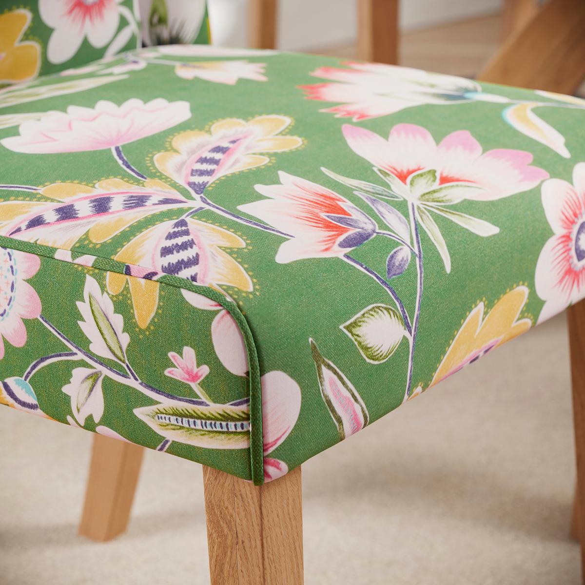 Oswald Dining Chair, Floral Green Green – image 3