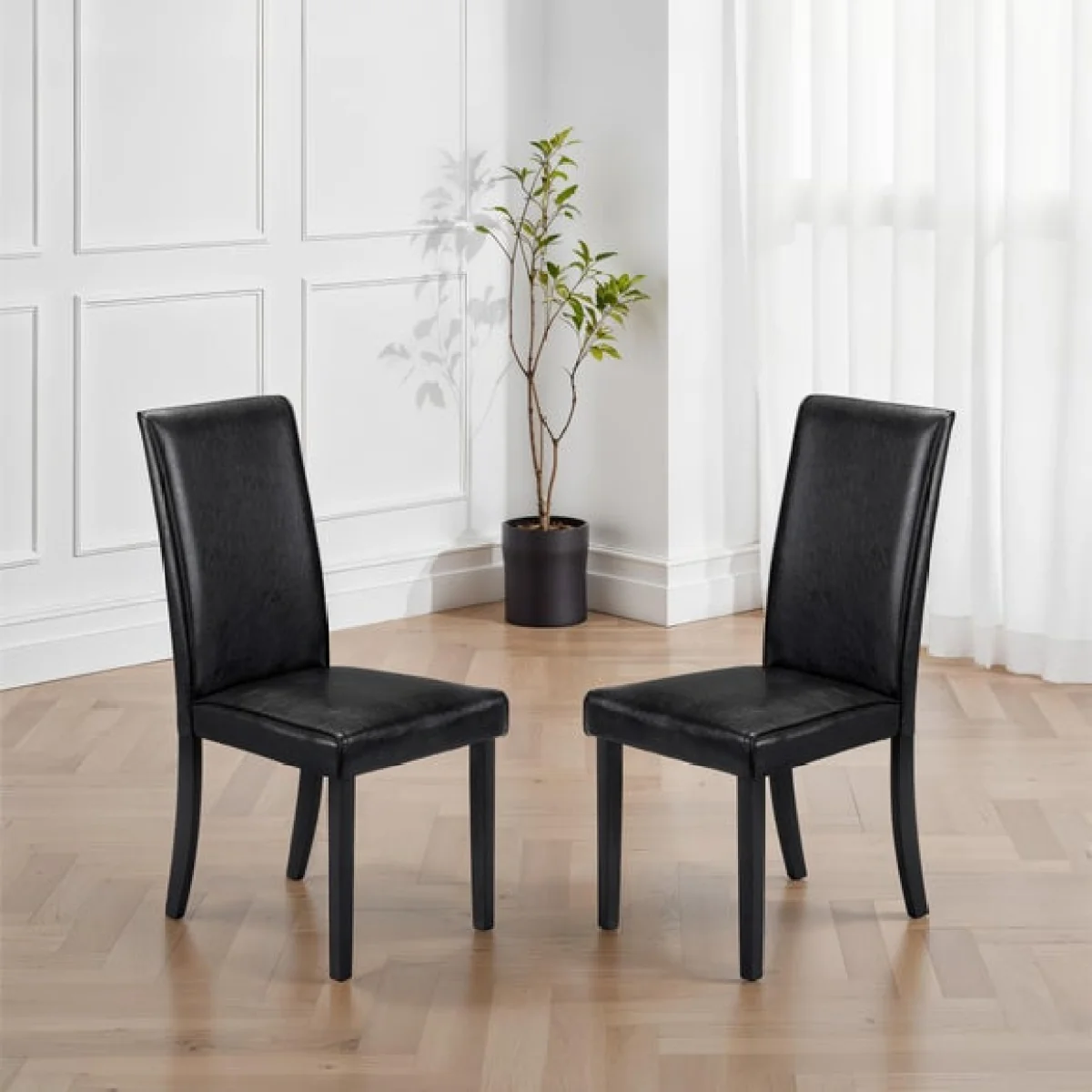 Return - Hudson Set Of 2 Dining Chairs, Faux Leather – image 1