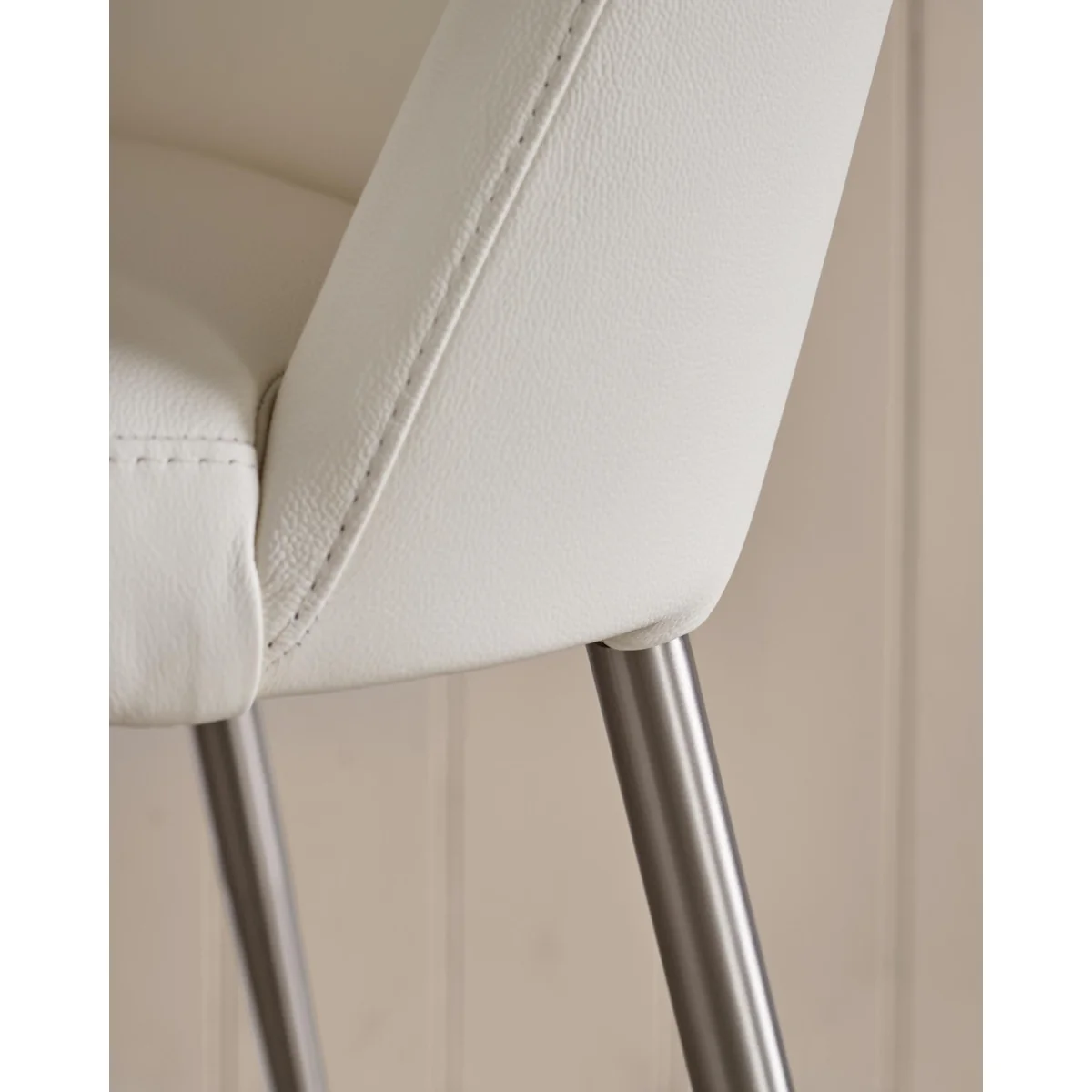 Deco White Real Leather Dining Chair – image 4