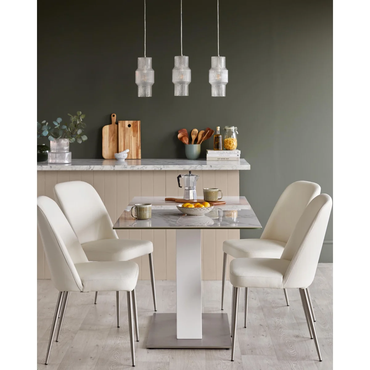 Deco White Real Leather Dining Chair – image 5