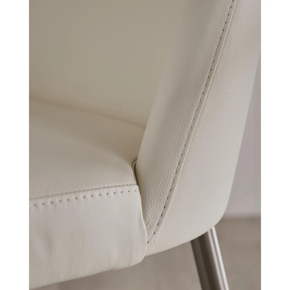 Deco White Real Leather Dining Chair – image 6