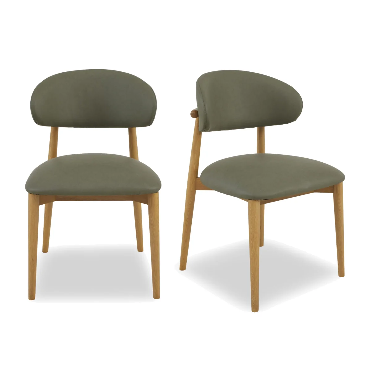 Riga Pair of Wooden Dining Chairs - Green – image 1