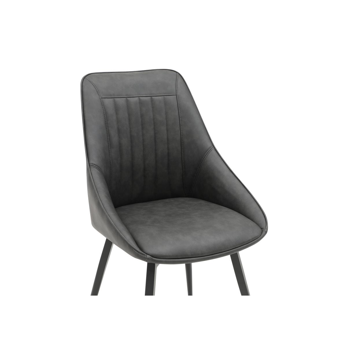 Crete Set of 6 Faux Leather Swivel Dining Chairs – image 3