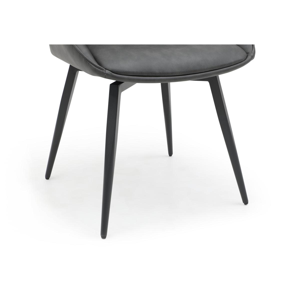 Crete Set of 6 Faux Leather Swivel Dining Chairs – image 4
