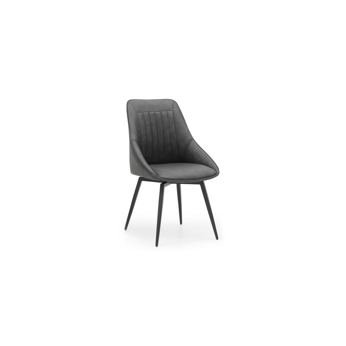 Crete Set of 6 Faux Leather Swivel Dining Chairs – image 6