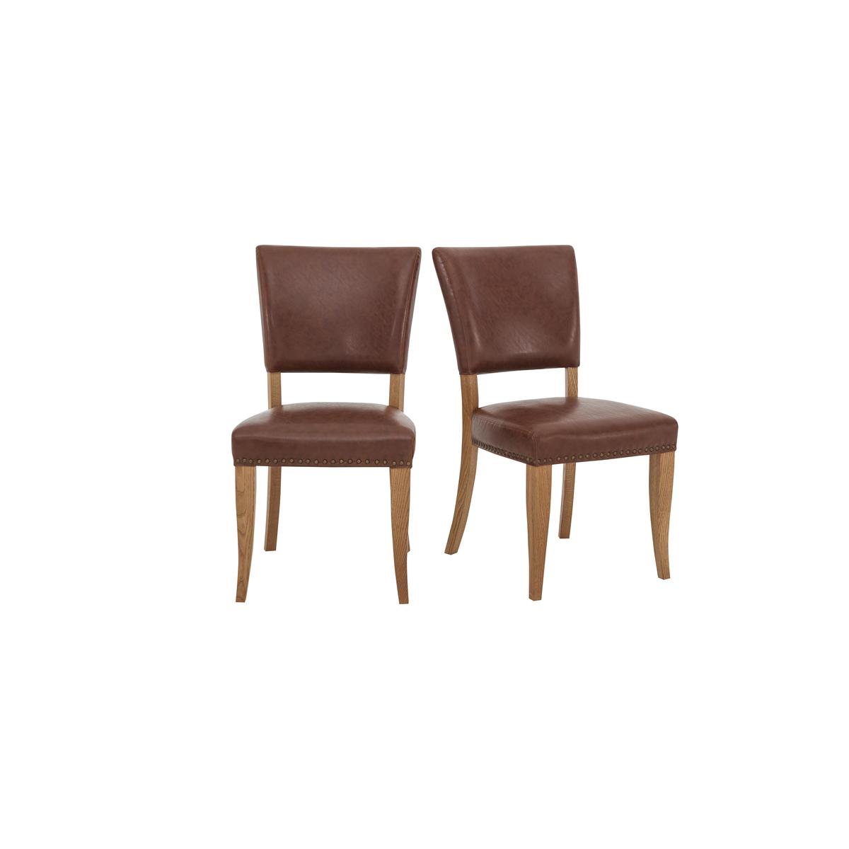 Pattern Pair of Dining Chairs - Brown – image 7