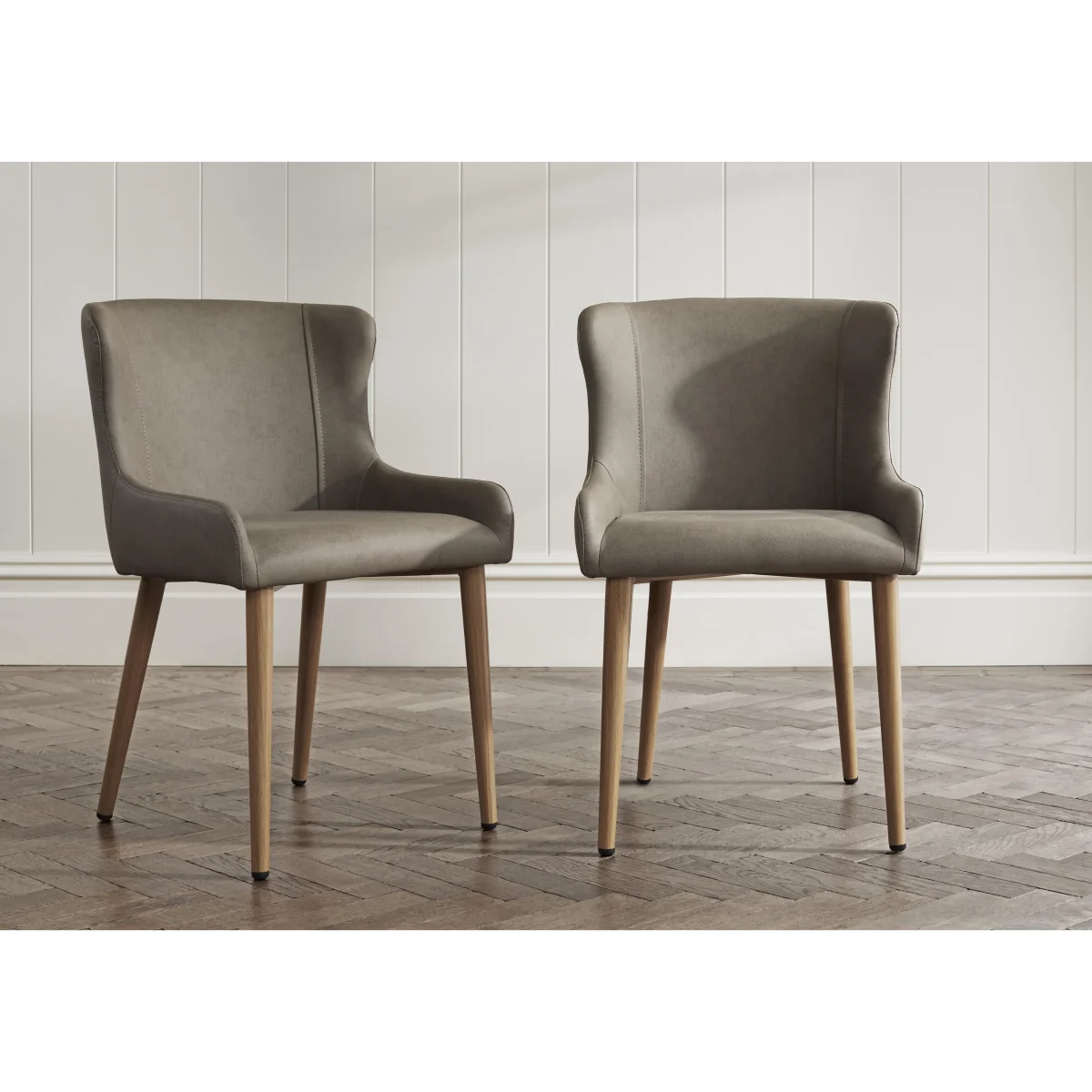 Riga Pair of Upholstered Dining Chairs - Green – image 2