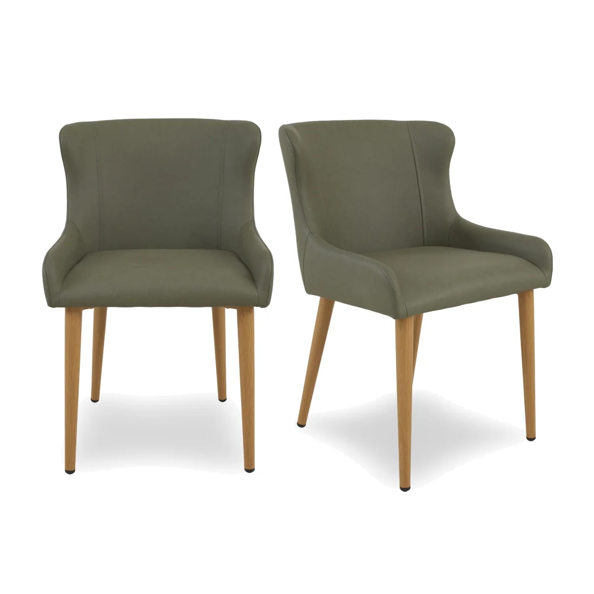 Riga Pair of Upholstered Dining Chairs - Green – image 1