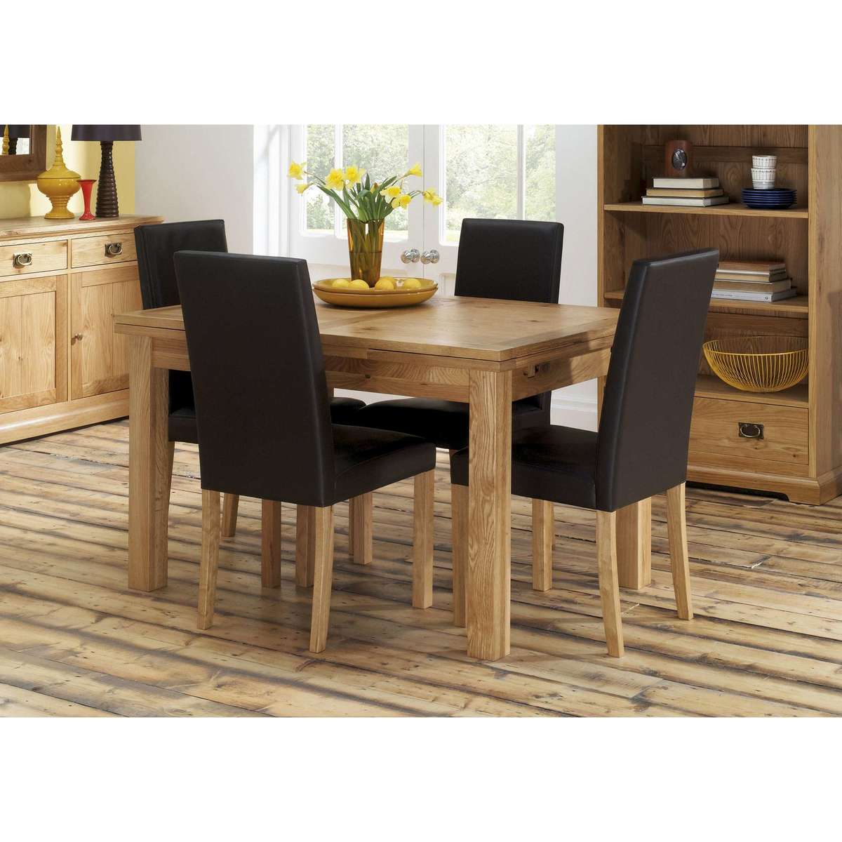 Compton Pair of Oak Upholstered Dining Chairs – image 4